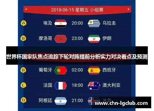 世界杯国家队焦点追踪下轮对阵提前分析实力对决看点及预测
